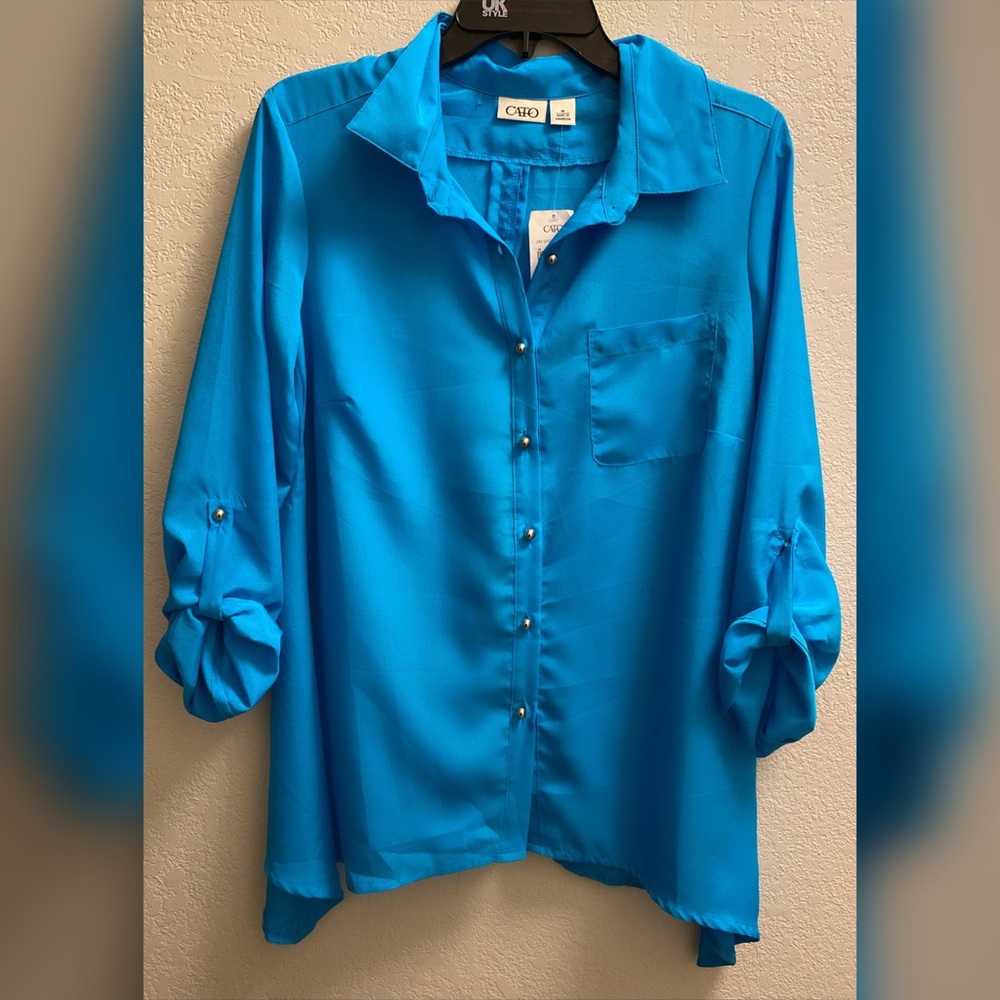Turquoise Office Blouse size M